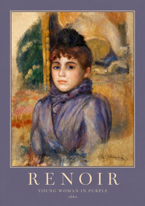 Renoir Young Woman in Purple No3 - Póster