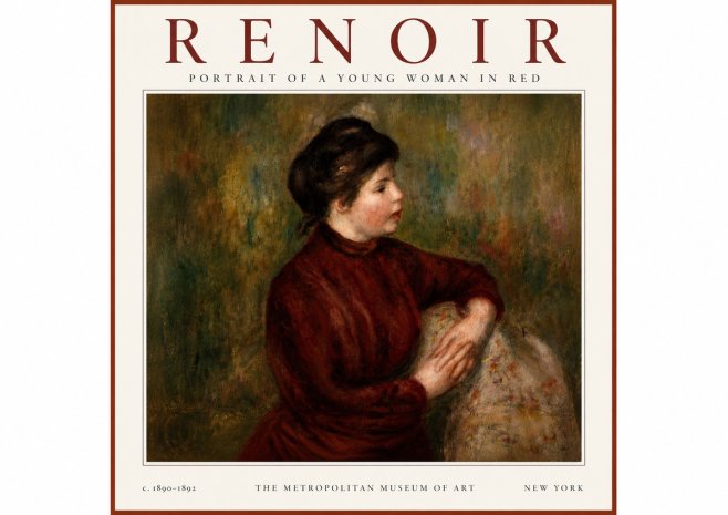 Renoir Young Woman in Red No4 - Póster