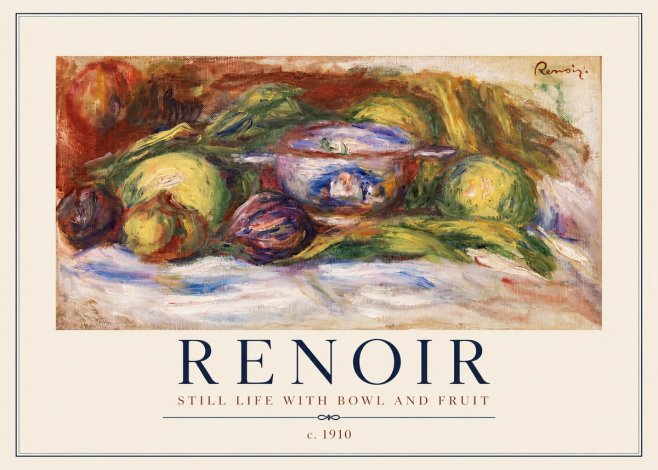 Renoir Still Life with Bowl and Fruit No2 - Póster