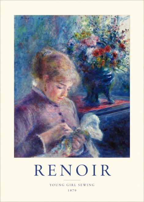 Renoir Young Girl Sewing No1 - Póster