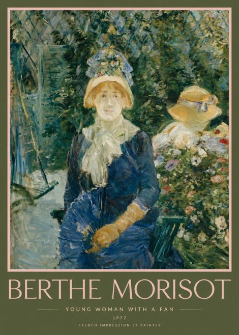 Berthe Morisot Young Woman with a Fan I No2 - Póster