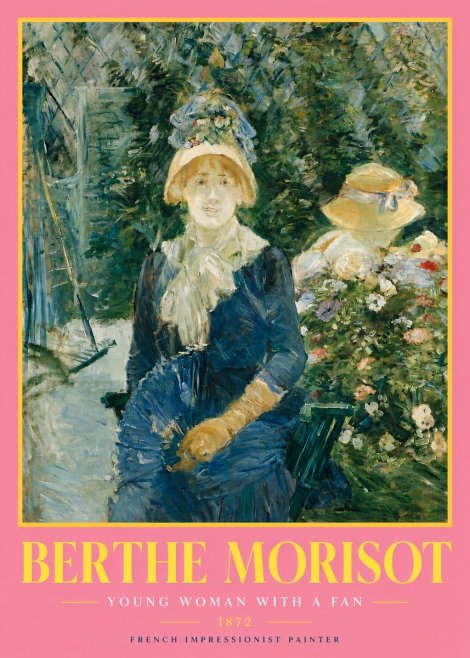 Berthe Morisot Young Woman with a Fan I No4 - Póster