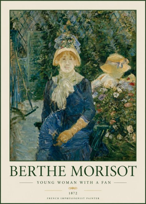 Berthe Morisot Young Woman with a Fan I No5 - Póster