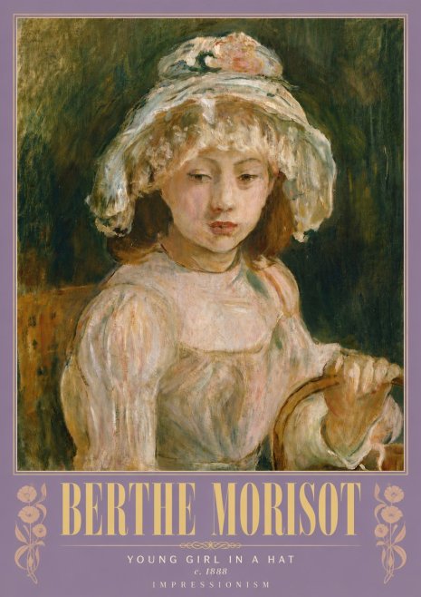 Berthe Morisot Young Girl in a Hat No6 - Póster