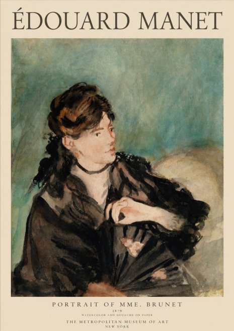 Édouard Manet Portrait of Mme. Brunet No1 - Póster