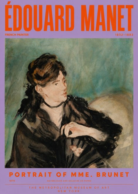 Édouard Manet Portrait of Mme. Brunet No6 - Póster