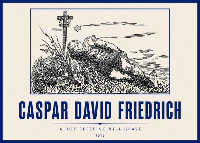 Caspar David Friedrich A Boy Sleeping by a Grave No6 - Póster