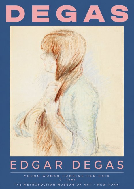 Edgar Degas Young Woman Combing Her Hair No2 - Póster