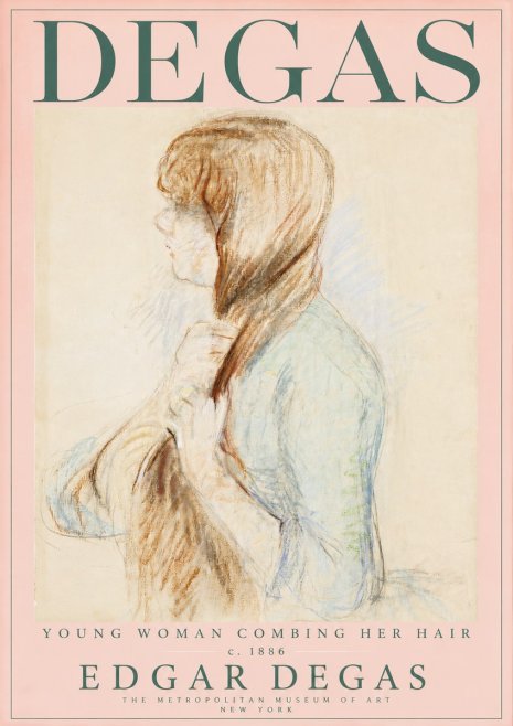 Edgar Degas Young Woman Combing Her Hair No3 - Póster