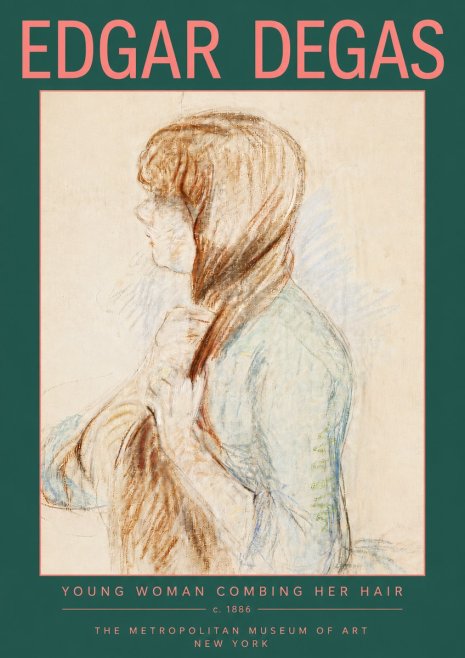 Edgar Degas Young Woman Combing Her Hair No5 - Póster