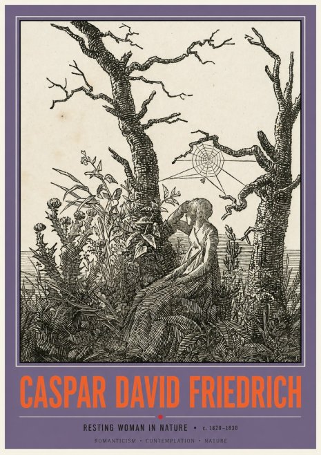 Caspar David Friedrich Resting Woman in Nature No2 - Póster