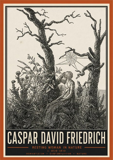 Caspar David Friedrich Resting Woman in Nature No6 - Póster