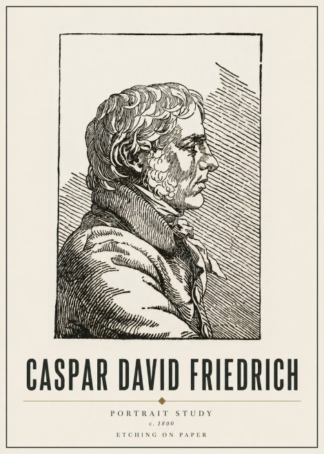 Caspar David Friedrich Portrait Study No4 - Póster