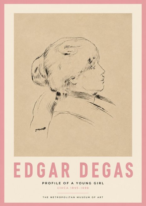 Edgar Degas Profile of a Young Girl No3 - Póster