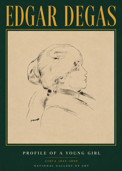 Edgar Degas Profile of a Young Girl No4 - Póster