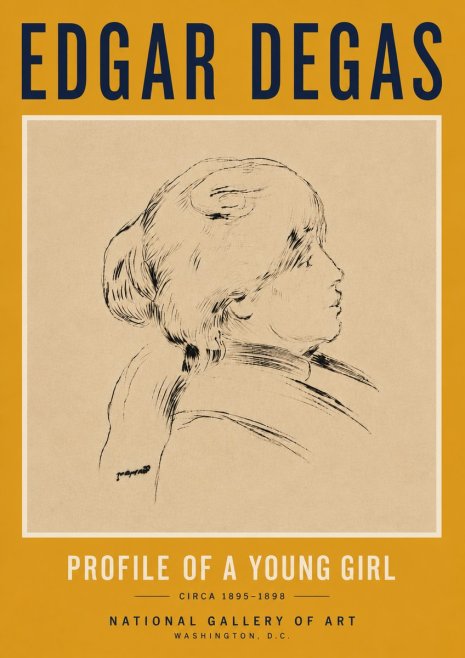 Edgar Degas Profile of a Young Girl No6 - Póster