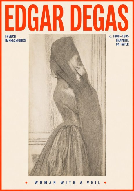Edgar Degas Woman with a Veil No4 - Póster