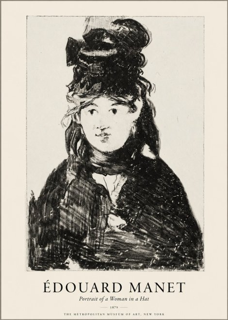 Édouard Manet Portrait of a Woman in a Hat No1 - Póster