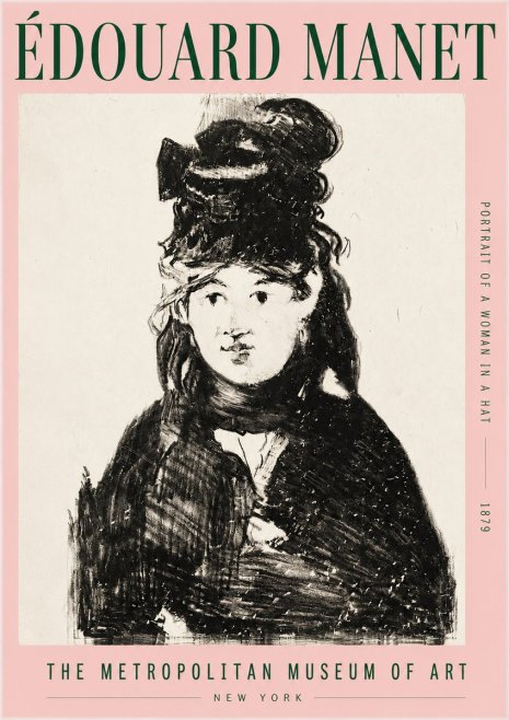 Édouard Manet Portrait of a Woman in a Hat No3 - Póster