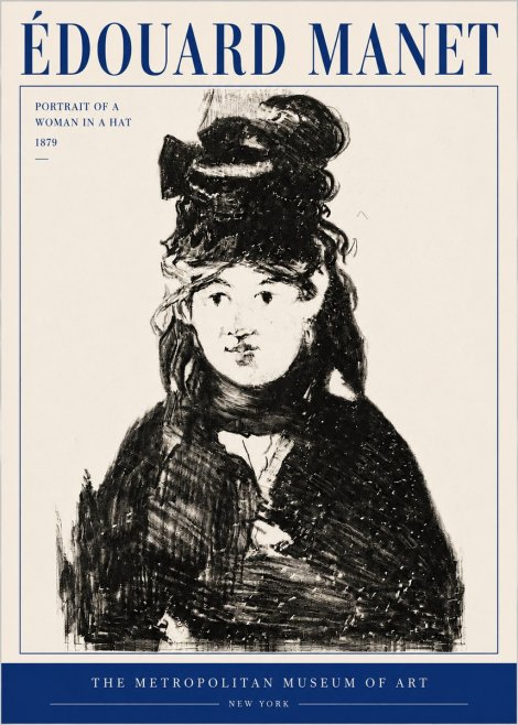Édouard Manet Portrait of a Woman in a Hat No4 - Póster