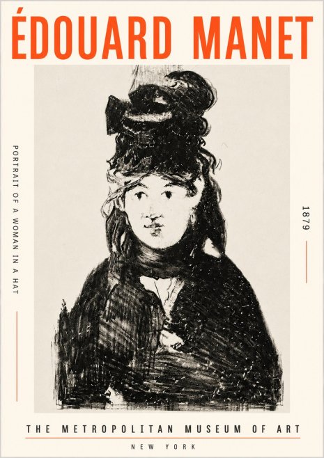 Édouard Manet Portrait of a Woman in a Hat No5 - Póster