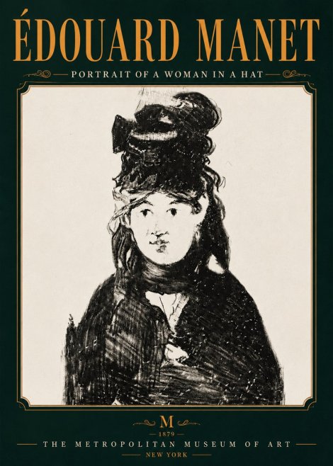 Édouard Manet Portrait of a Woman in a Hat No6 - Póster