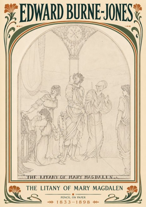 Edward Burne-Jones The Litany of Mary Magdalen No5 - Póster
