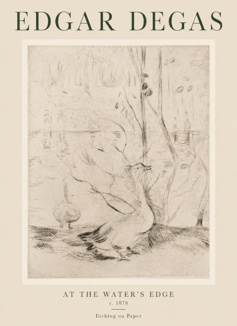 Edgar Degas At the Water's Edge No1 - Póster