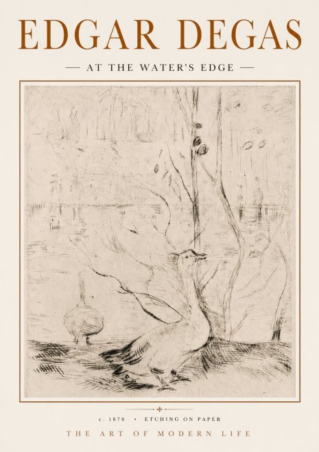 Edgar Degas At the Water's Edge No5 - Póster