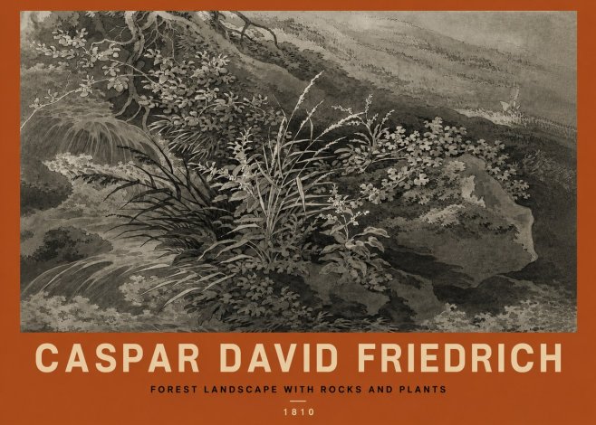 Caspar David Friedrich Forest Landscape with Rocks and Plants No2 - Póster