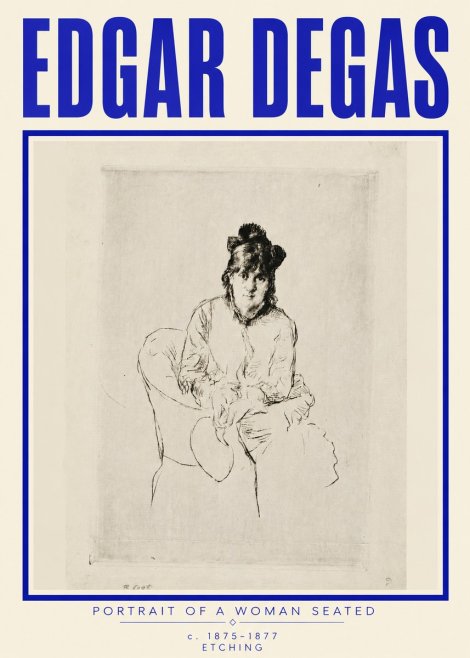 Edgar Degas Portrait of a Woman Seated No4 - Póster