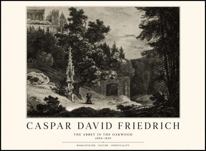 Caspar David Friedrich The Abbey in the Oakwood No1 - Póster