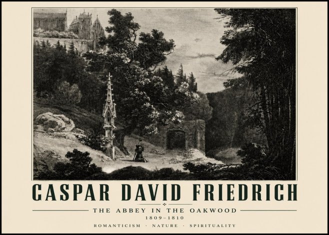 Caspar David Friedrich The Abbey in the Oakwood No4 - Póster