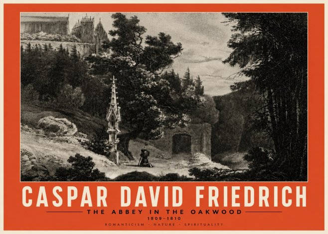 Caspar David Friedrich The Abbey in the Oakwood No6 - Póster