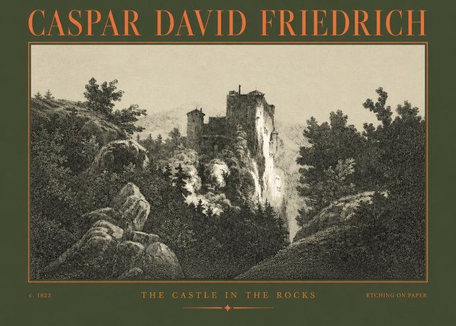 Caspar David Friedrich The Castle in the Rocks No2 - Póster