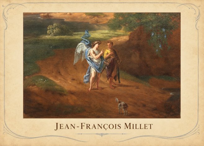 Jean-François Millet Tobias and the Angel No3 - Póster