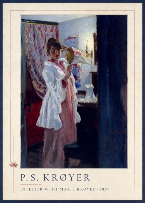 P.S. Krøyer Interior with Marie Krøyer No4 - Póster