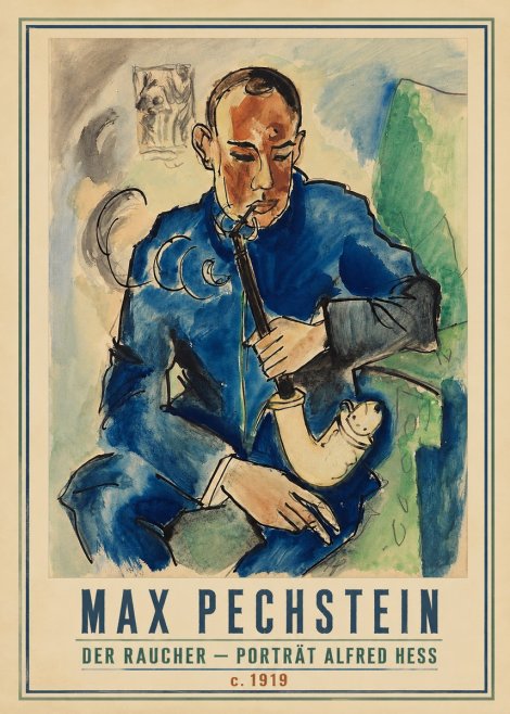 Max Pechstein Der Raucher – Porträt Alfred Hess No1 - Póster