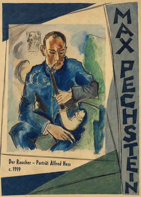 Max Pechstein Der Raucher – Porträt Alfred Hess No3 - Póster
