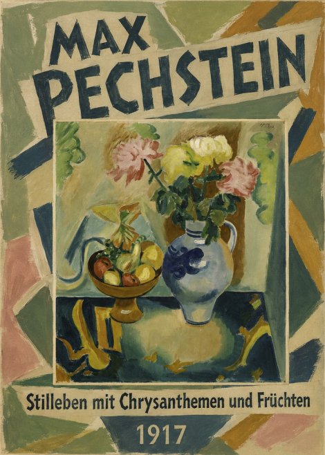 Max Pechstein Stilleben Mit Chrysanthemen Und Früchten No1 - Póster