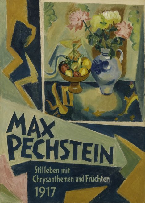 Max Pechstein Stilleben Mit Chrysanthemen Und Früchten No3 - Póster