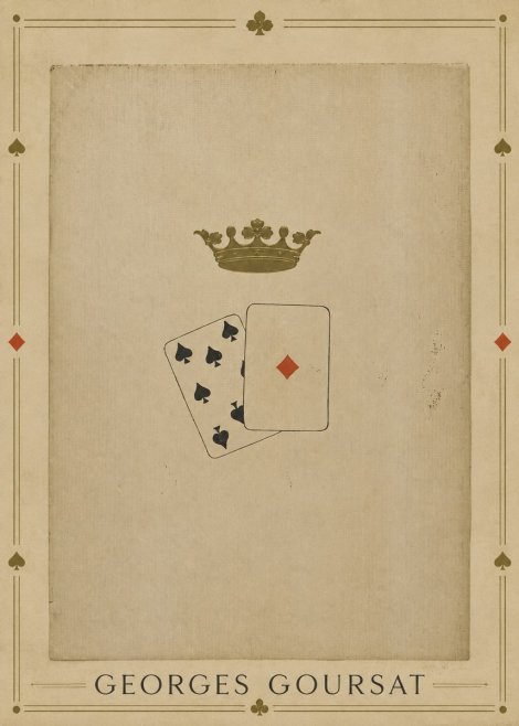 Georges Goursat Crown and Playing Cards No1 - Póster