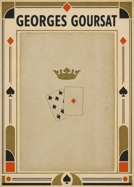 Georges Goursat Crown and Playing Cards No4 - Póster