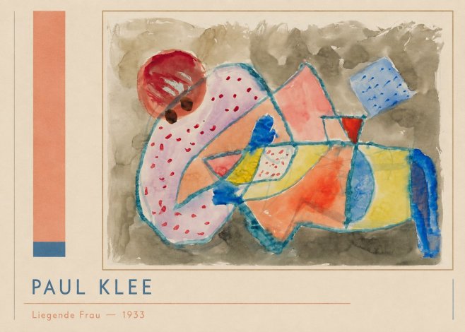 Paul Klee Liegende Frau - 1933 No3 - Póster