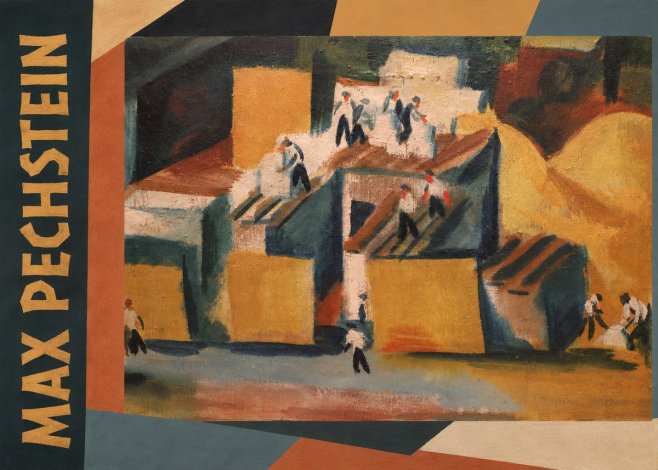 Max Pechstein Workers on Rooftops No2 - Póster
