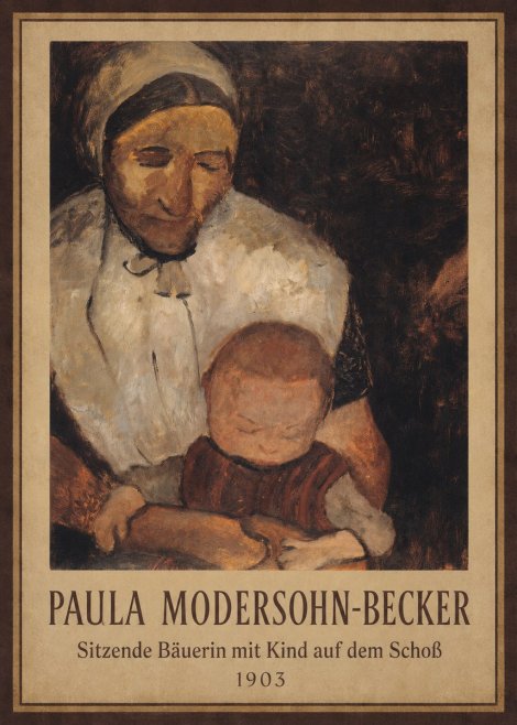 Paula Modersohn-Becker Sitzende Bäuerin Mit Kind Auf Dem Schoß No1 - Póster