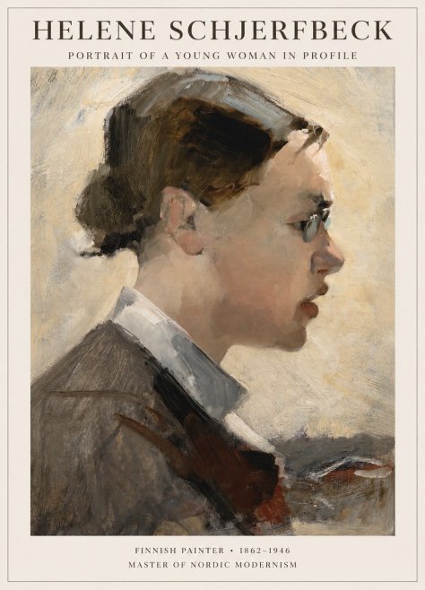 Helene Schjerfbeck Portrait of a Young Woman in Profile No1 - Póster
