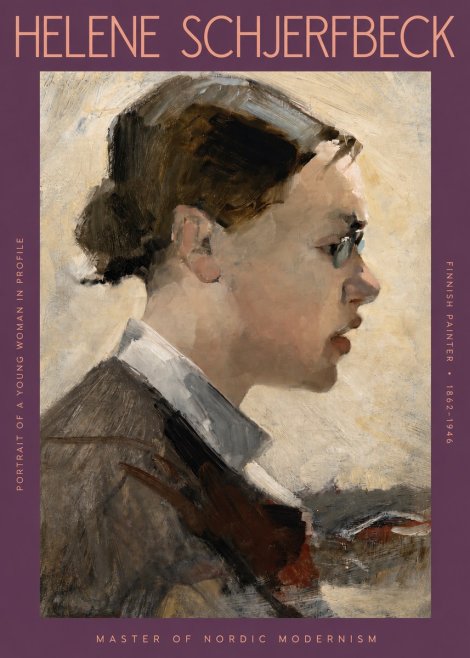 Helene Schjerfbeck Portrait of a Young Woman in Profile No2 - Póster