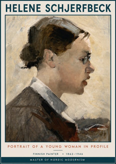 Helene Schjerfbeck Portrait of a Young Woman in Profile No3 - Póster
