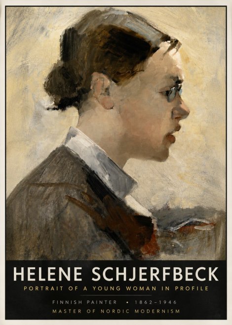 Helene Schjerfbeck Portrait of a Young Woman in Profile No6 - Póster
